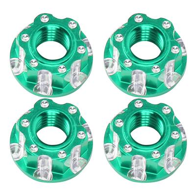 4 Stück M4 Schnitz Sechskantmuttern Aluminiumlegierung Passend für HSP Sakura D3 D4 110 RC-CarGrün