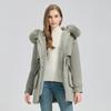 Women's Mid-Length Korean Style Cotton Padded Parka - Velvet Lined Winter Jacket