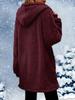 2024 European Winter Women's Long Sleeve Hooded Plush Zipper Cardigan Coat