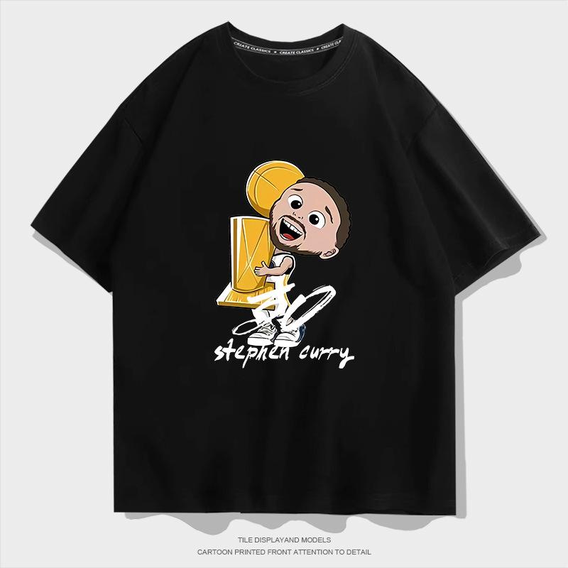 01697 Curry Hug Trophy Short Sleeve Cotton Loose Shoulder Short Sleeve T-Shirt 155XXS