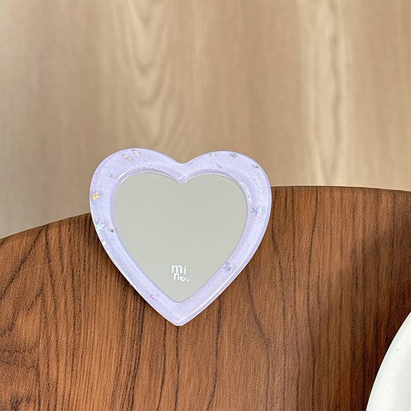 

Solid Color Glitter Mirror Phone Airbag Holder Korean Ins Style Minimalist Makeup Portable Adhesive Decoration Creativity