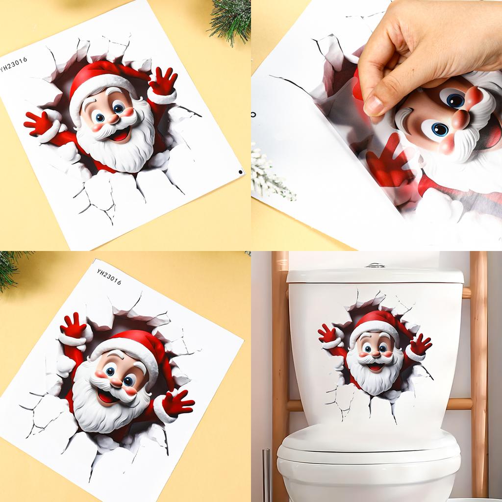 Christmas Toilet Sticker Merry Christmas Decoration for Home 2025 Pendant Xmas Sticker Ornament  New Year Gift 2026