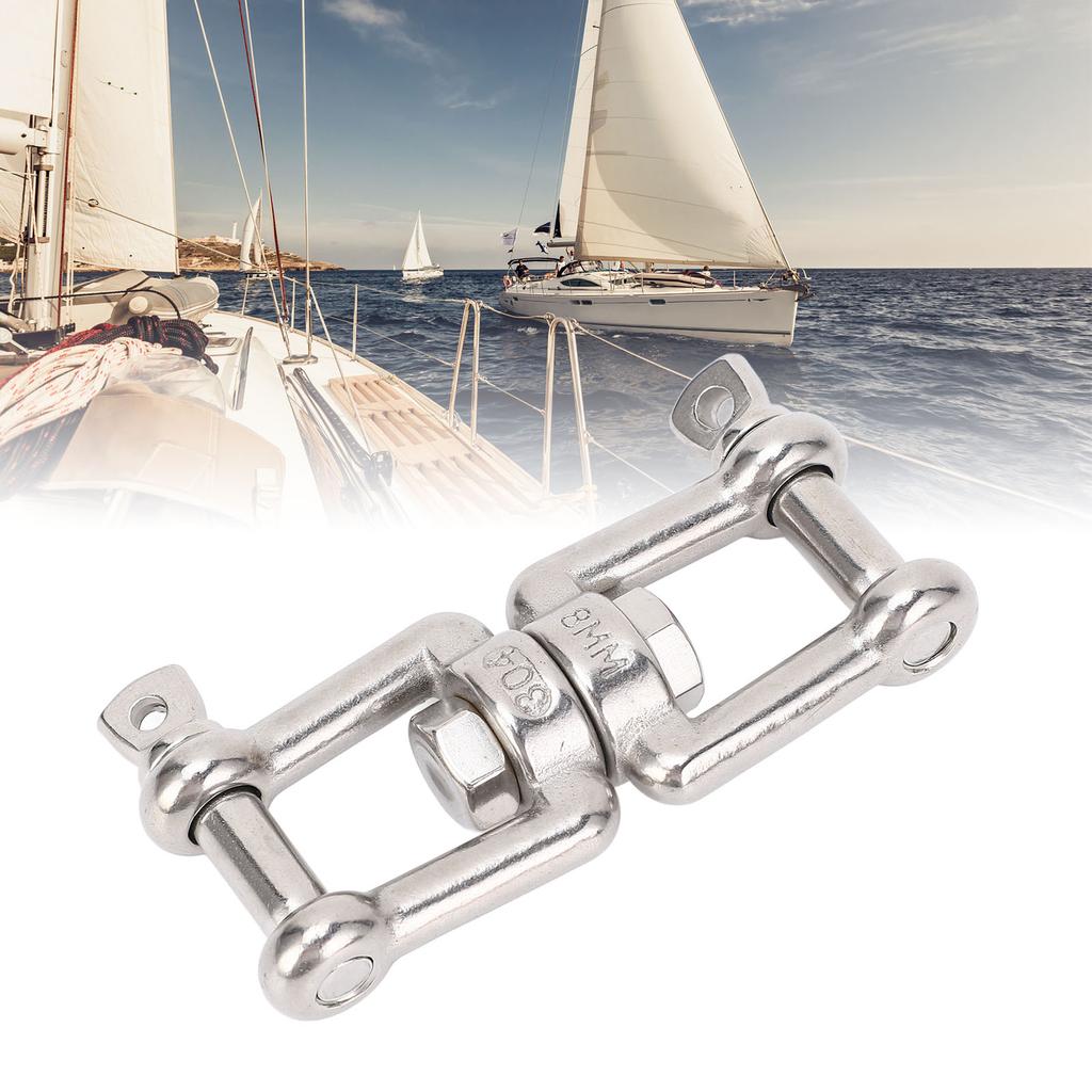 Stainless Steel Double Ended   Shackle 8 Shaped   Connector Marine Device for Ships Boat Yacht