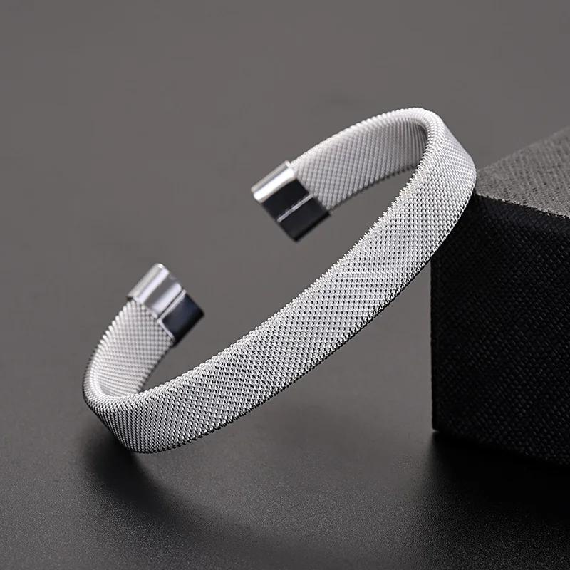 Bracciali Trendy in Argento 925 Braccialetto Charms Carini Aperti per Donne Gioielli di Moda Regolabile Dimensioni Bracciale Manicotto Festa di Matrimonio