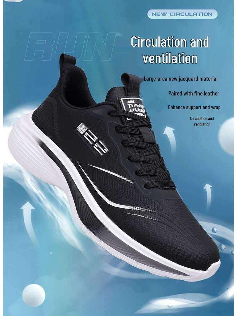 Breathable Leather Shock-Absorbing Lightweight Running Shoes for Couples – Non-Slip Casual Sports Sneakers for Men and Women