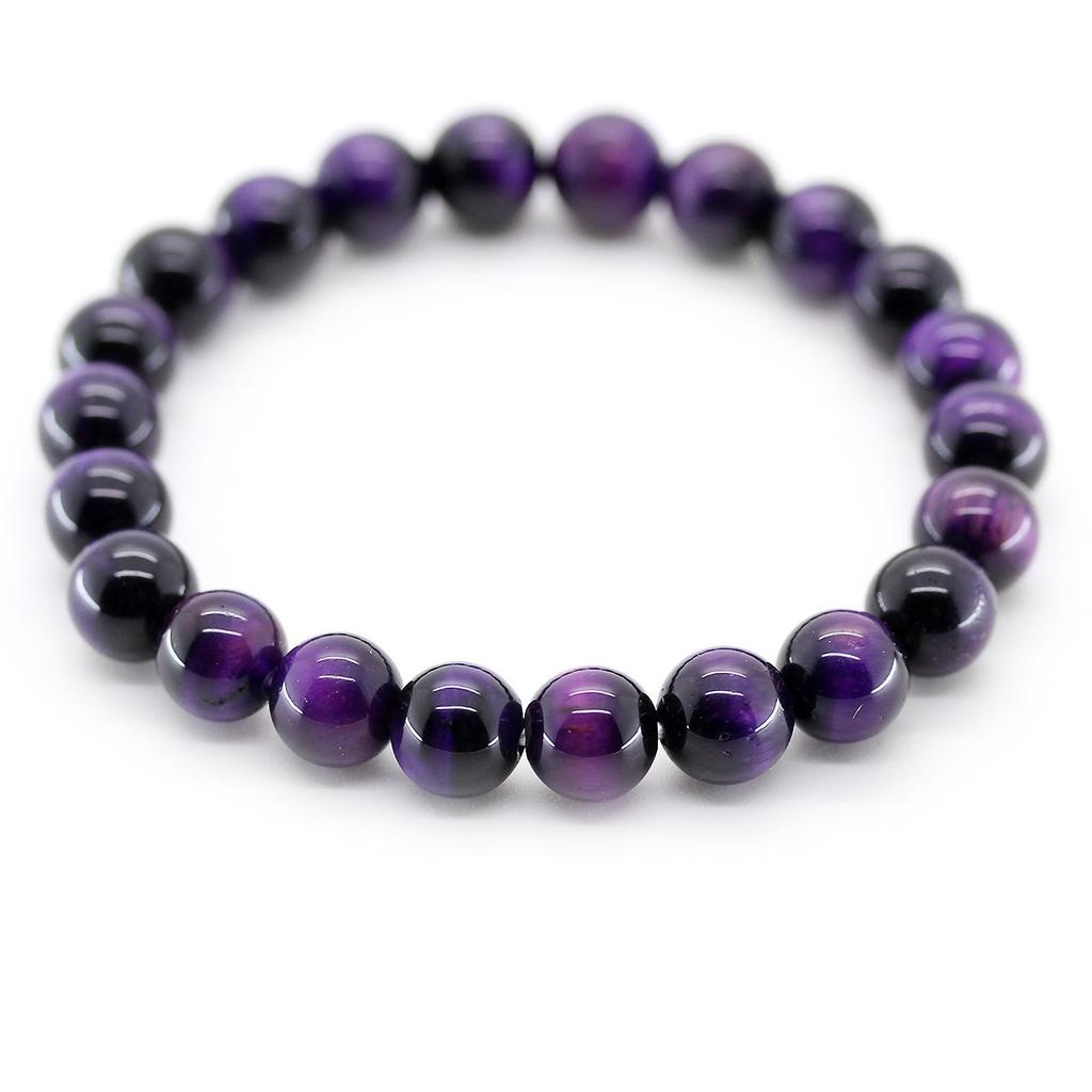 [Ishiki] Purple Tiger Eye 8mm Power Stone Prayer Beads Bracelet [b371]