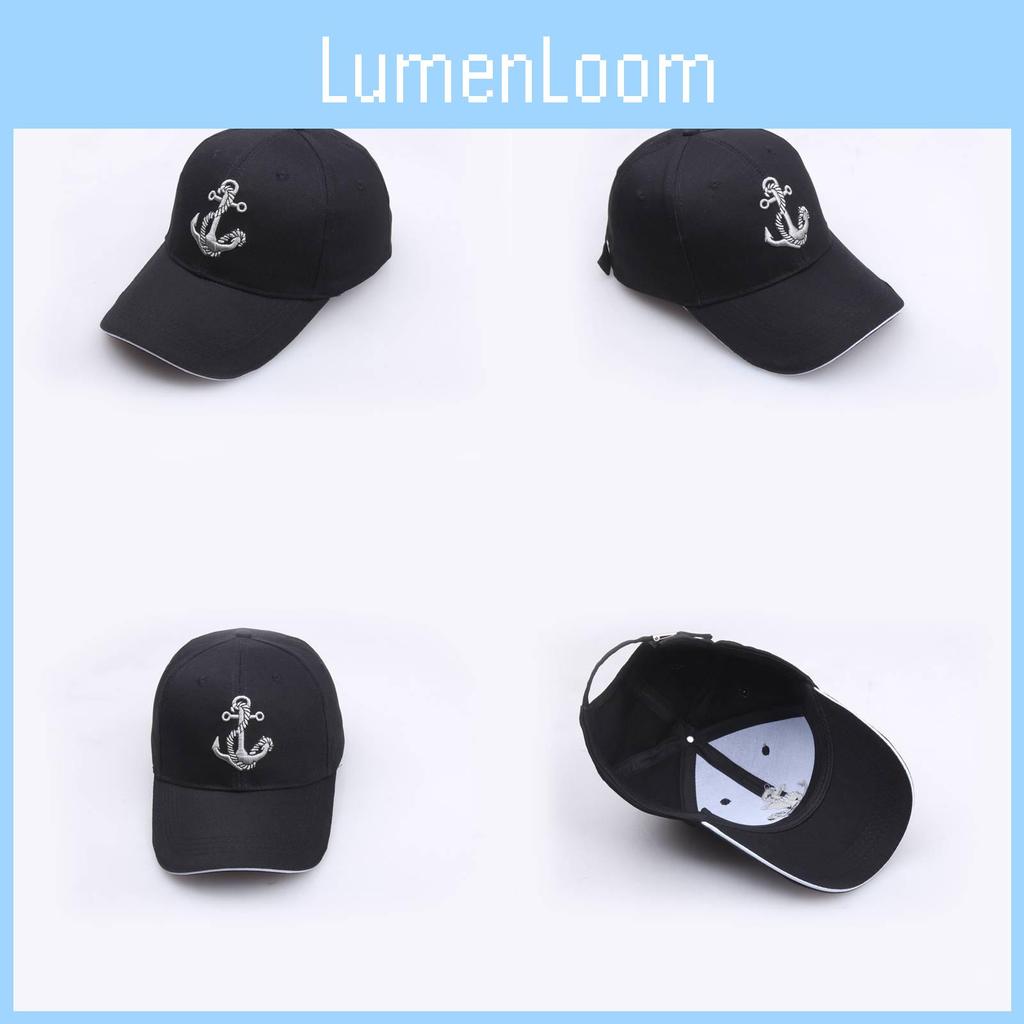 Unisex Summer Baseball Cap With Water Anchor Embroidery And Adjustable Fit