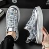 Sneakers da Uomo con Zeppa Autunno Strass Paillettes Lacci Casual Sport Scarpe da Corsa Donna Scarpe Traspiranti