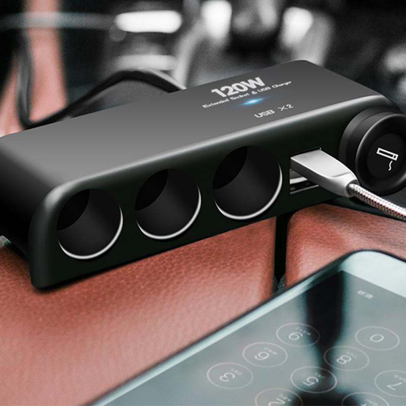 4-in-1 Car Charger Adapter Cigarette Lighter Multi Socket Cigar Jack Splitter Dual Usb Power