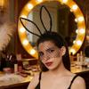 Stylish Rabbit Ears Lace Hairband Cute And Hair Accessory Headwear With Round Dots And Delicate Sheer Trim