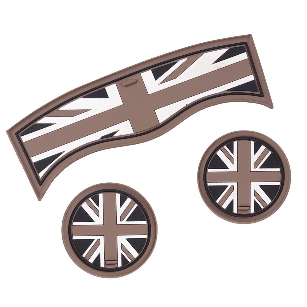 3Pcs Union Jack Car Cup Coffee Cushion Storage Auto Non-slip Mat Pad Accessories For Mini Cooper Clubman F55 F56 F60 F54 F57