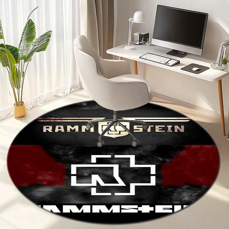 Famous German Rock Heavy Metal Band Rammstein Tile Lindemann Circular Carpet Decoration Anti Slip Home Table and Chair Mat Aisle Door Mat Carpet D15