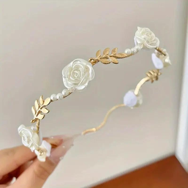 Fashion Velvet Rose Pearl Women's Headbands Luxurious Elegant Sweet Headbands Versatile Daily Women's Headbands Hair Accessories