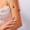 Elegant Sexy Floral Open Cuff Armlet for Women Bracelet Vintage Enamel Glaze Craft Flower Open Arm Ring Party Jewelry Gift