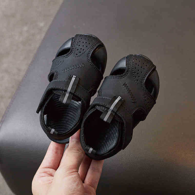 

Children s Sandals Closed-Toe Baby Walking Shoes Summer Breathable Boys Functional Shoes Girls Casual Sports Shoes 21 чёрный
