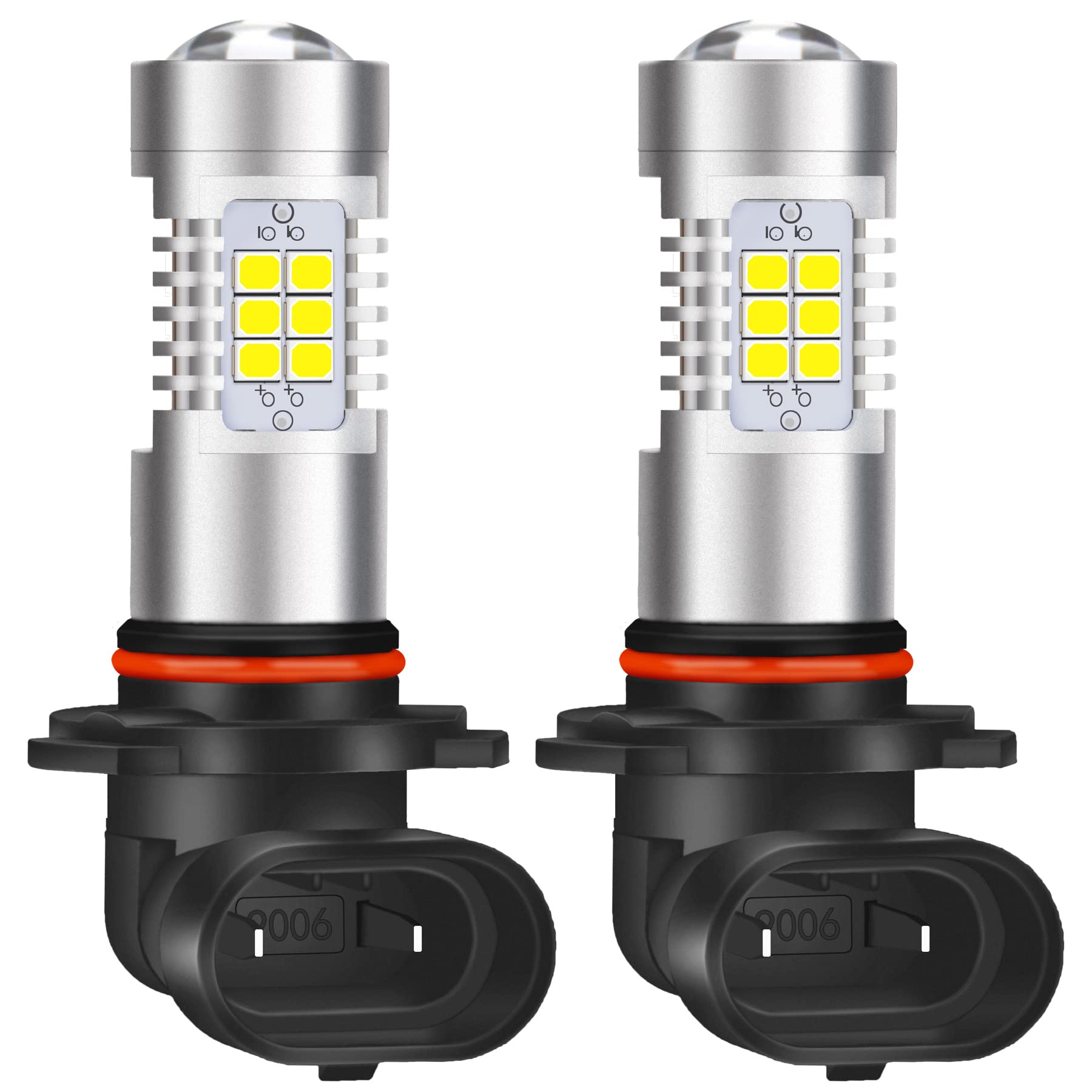 

KaTur 9006 HB3 LED Fog Light Bulbs, Max 80W High Output, Super Bright 2000 Lumens, 6500K Xenon White, with Fog Lights, 12V-24V (2 Pack)