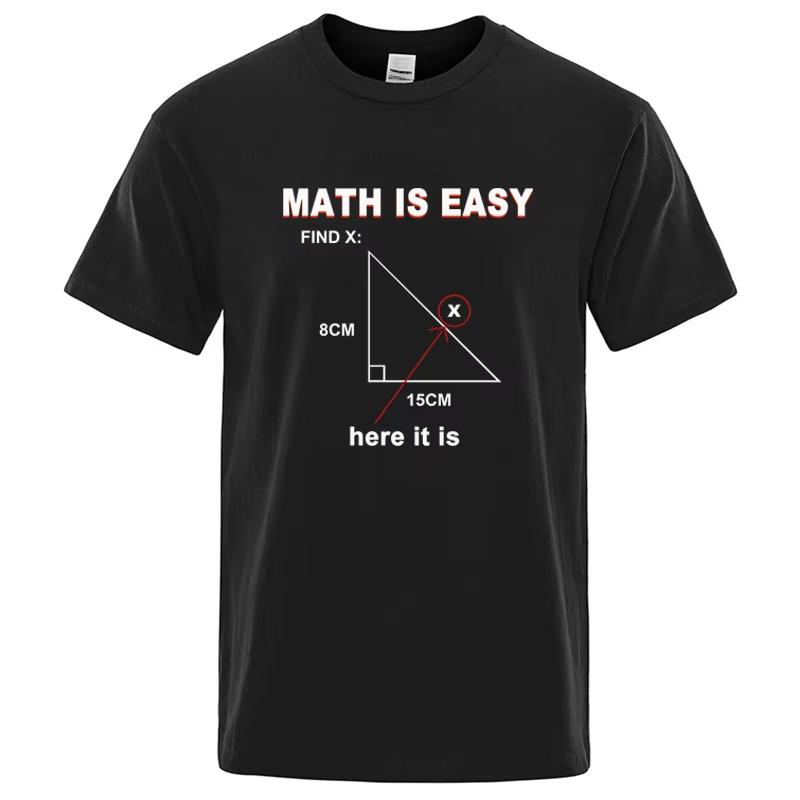 Funny Math T Shirt Unisex High Quality Cotton Blend Geek Nerd Science Graphic Print Summer Short Sleeve Regular Fit Tee Top