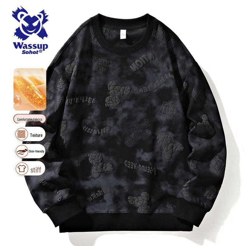 

Wassup Sohot Men s Round Neck Long Sleeve Pullover XL
