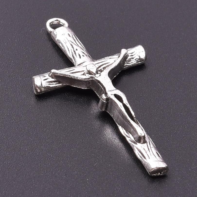 6pcs Religious Metal Retro Silver Color Cross Pendant Charms For Jewelry Making Bulk Christ Jesus Pendants DIY Necklace Earrings