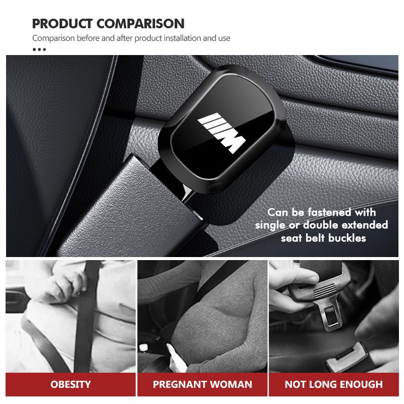 For BMW Car Seat Belt Plug Mirror Metal Safety Belt Extend Lock Buckle Accessory E90 E60 E46 E39 F30 F10 E87 X3 X4 X5 X1 G30 G20