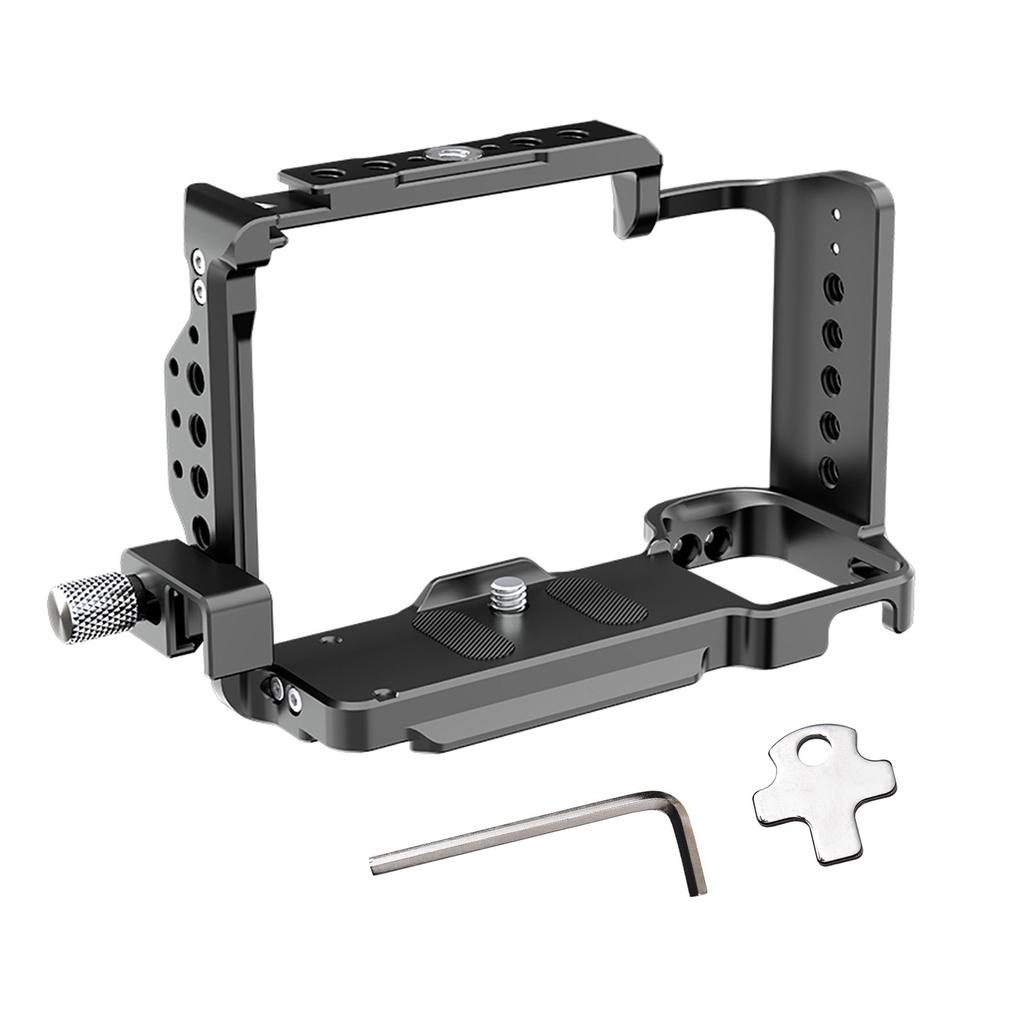Poyinco JN-098 Camera Video Cage Camera Cage Aluminum Alloy with Cold Shoe Mounts 1/4 Inch Threads