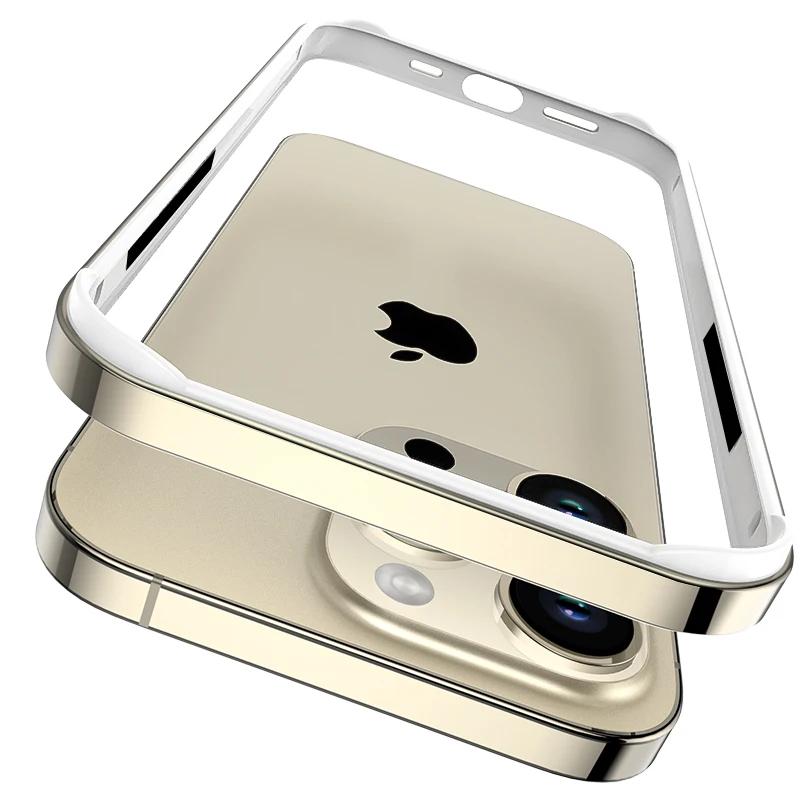 Hybrid Silicone Frame Aluminum Metal Phone Case For 17 16 15 14 13 12 11 Pro Max Better Heat Bumper