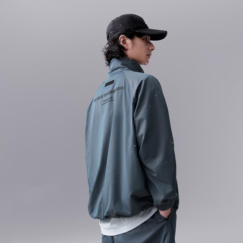 Li Ning CF Attitude Ludique Imprimé Lettres Col Montant Ample Veste Pull Homme vestes AJDU251-4