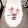Self-adhesive Cute Cartoon Smiling Mouse Toilet Stickers for Bathroom Toilet Seat and Tank Home Decor