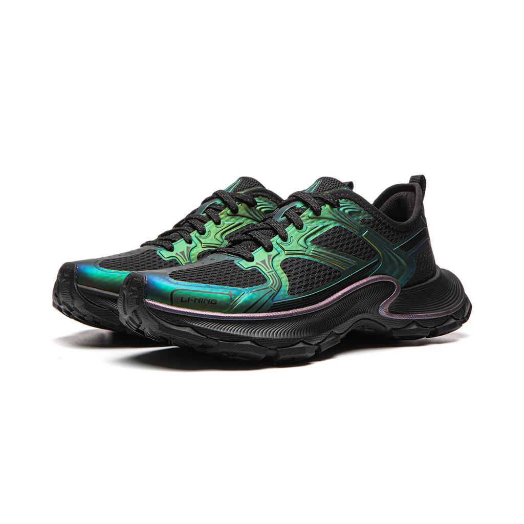 Li Ning Slip Resistant, Abrasion Resistant, Breathable Low top Chunky Sneakers Women's Black AGCW056-5