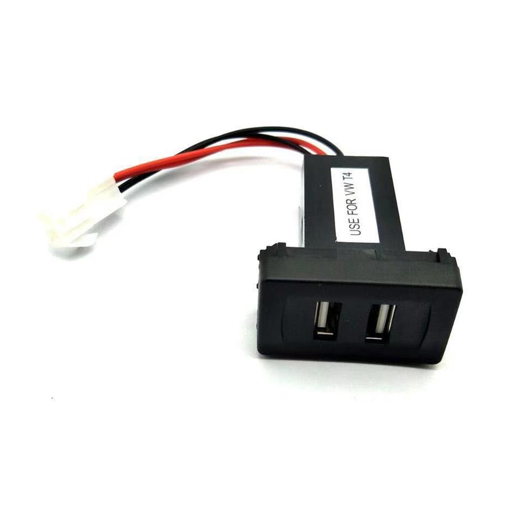 Cargador de coche con dos puertos USB, 2,1 A, adaptador basculante, enchufe para VW Transport T4, luz integrada, panel de interruptores