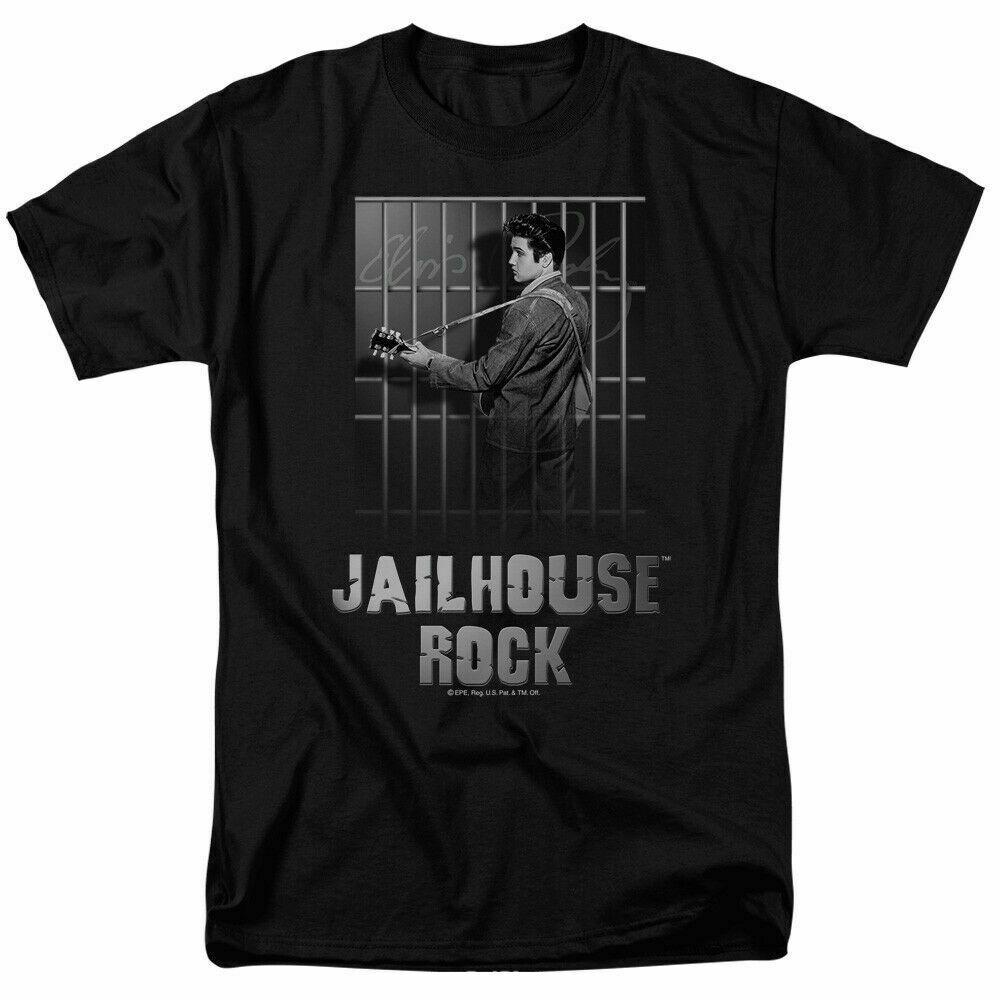 Elvis Presley Jailhouse Rock T-shirt Licensed Rock N Roll Music Tee Black XL