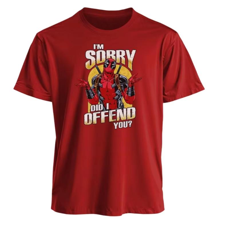 2026 Marvel TShirt Men Women Deadpool Sorry Did I Offend You American Loose Trendy Humorous Oversized Short Sleeve Casual Tee