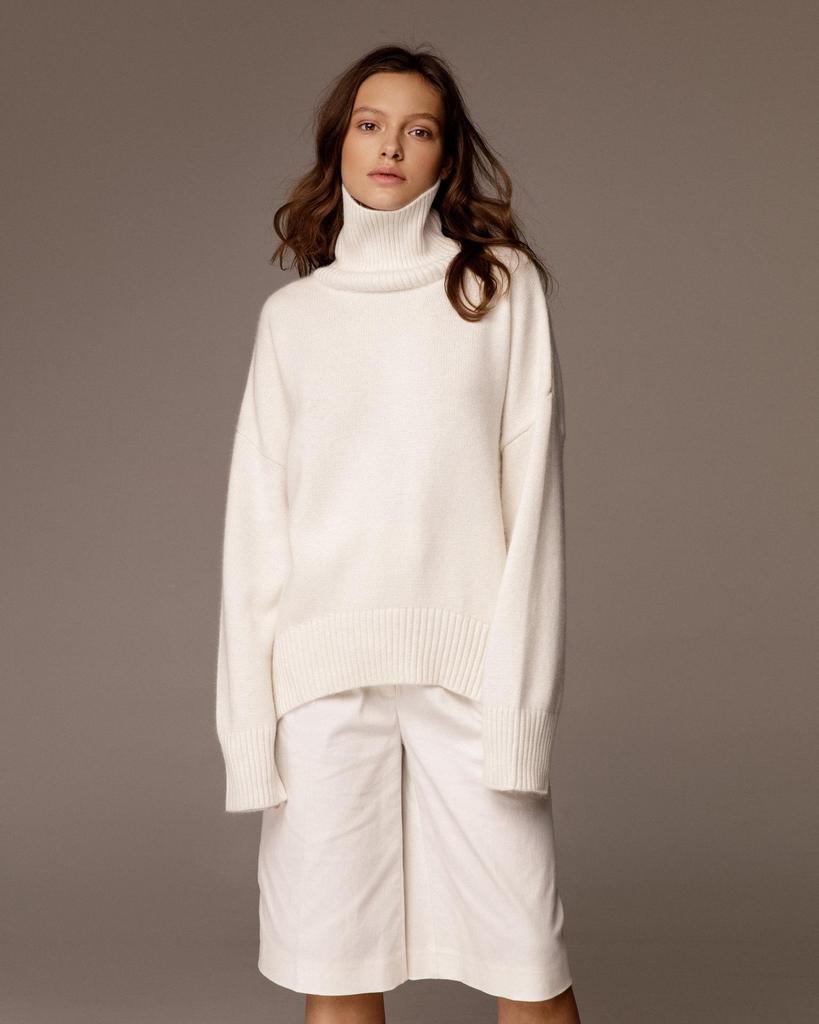 European & American Women's Thick Knit Sweater - Autumn/Winter, Loose High Neck Pullover