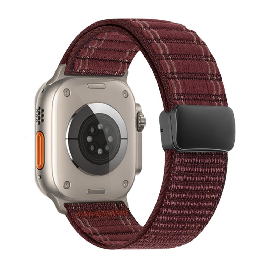 Watch Band For Apple Watch Series 11 10 42mm / 9 8 7 41mm / SE3 SE2 SE 6 5 4 40mm / 3 2 1 38mm Magnetic Clasp Wave Pattern Nylon Wrist Strap