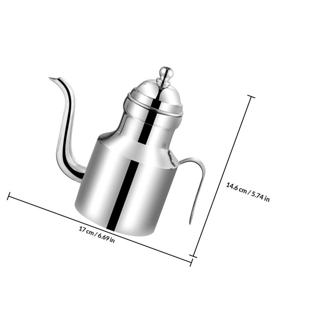 

Stainless Steel Grease Container Heavy Duty Kitchen Oil Storage Pot Multifunctional Grease Separator with Large Handle and Long