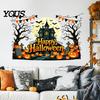 Halloween Wall Decals Happy Stickers, Moonlit Castle Pumpkin Clings, Waterproof Spooky Decor Haunted House for Home Living Room Decoration Dark Style