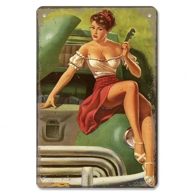 Metall-Wandskulptur Oldtimer | Blechschild, Retro Klassiker Auto Kunst, Halloween & Weihnachtsgeschenk, Bar/Pub/Garage Dekor