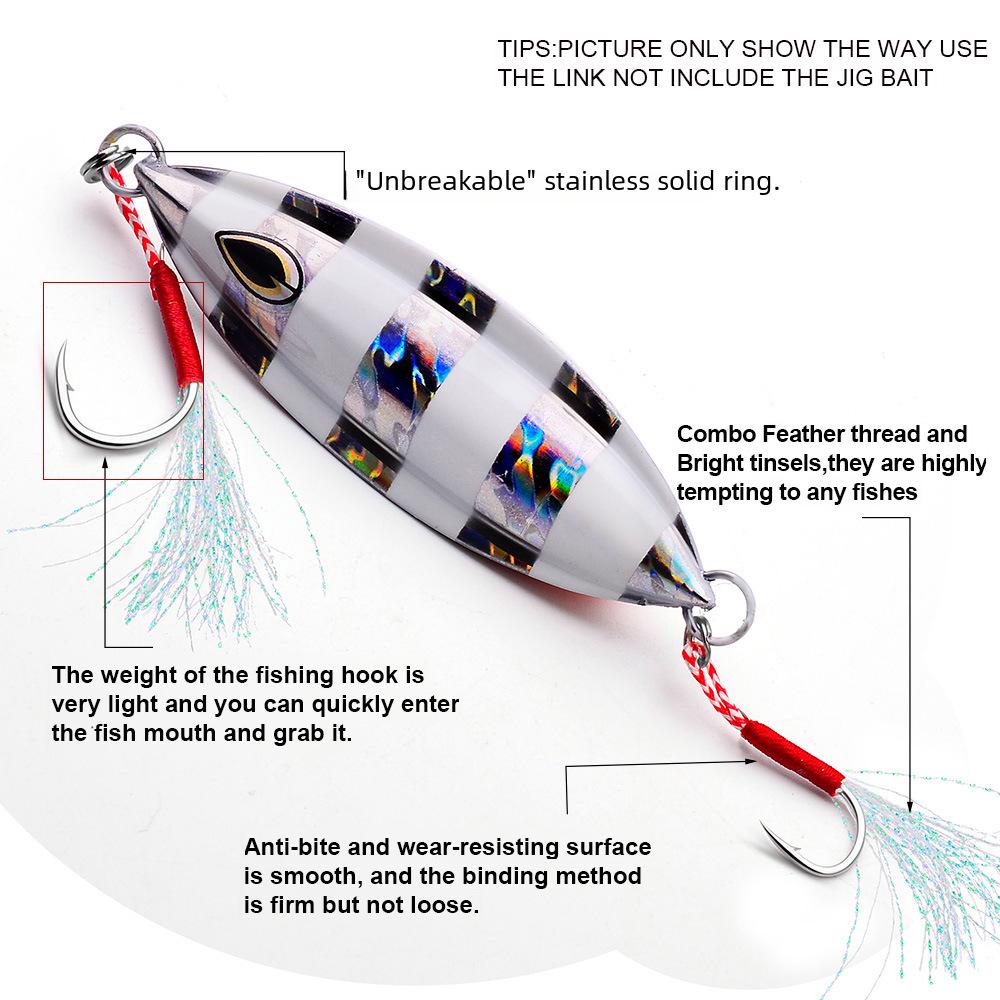Ise Ni High Carbon Steel Barbed Hook with Feather for Sea Fishing
