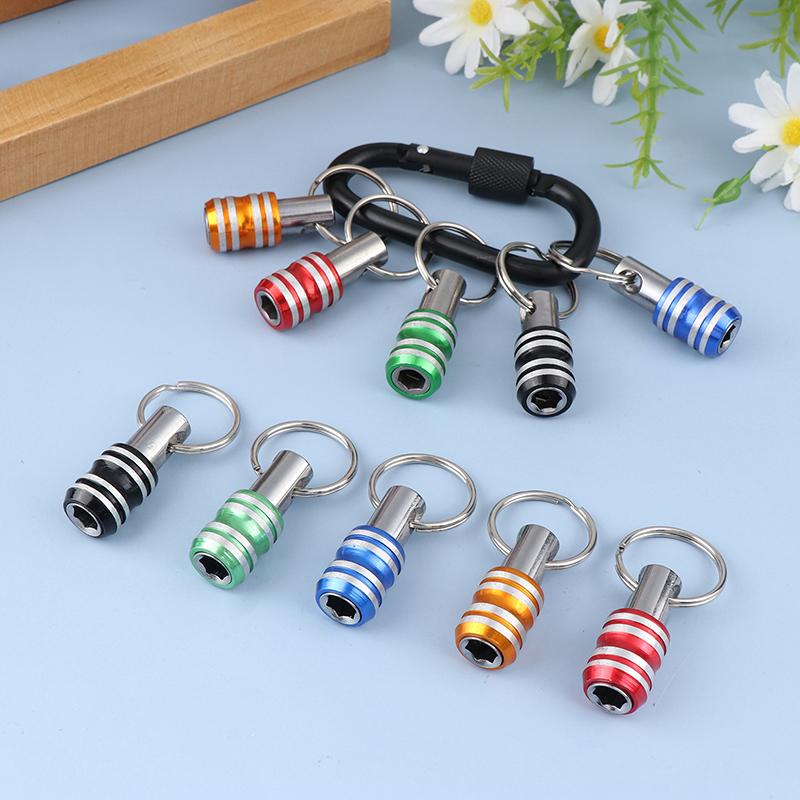 1/5Pcs 1/4Inch Hex Shank Screwdriver Bits Holder Extension Bar Drill Adapter Drill Bit Quick Release Easy Change Keychain