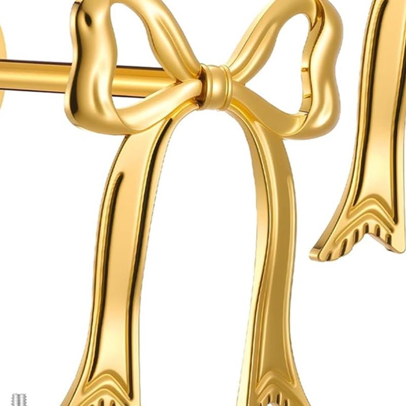 2PCS Decorative Bowknot Shape Curtain Clips Practical Metal Drapery Hook Space Saving S Hook Design for Living Room Bedroom decors