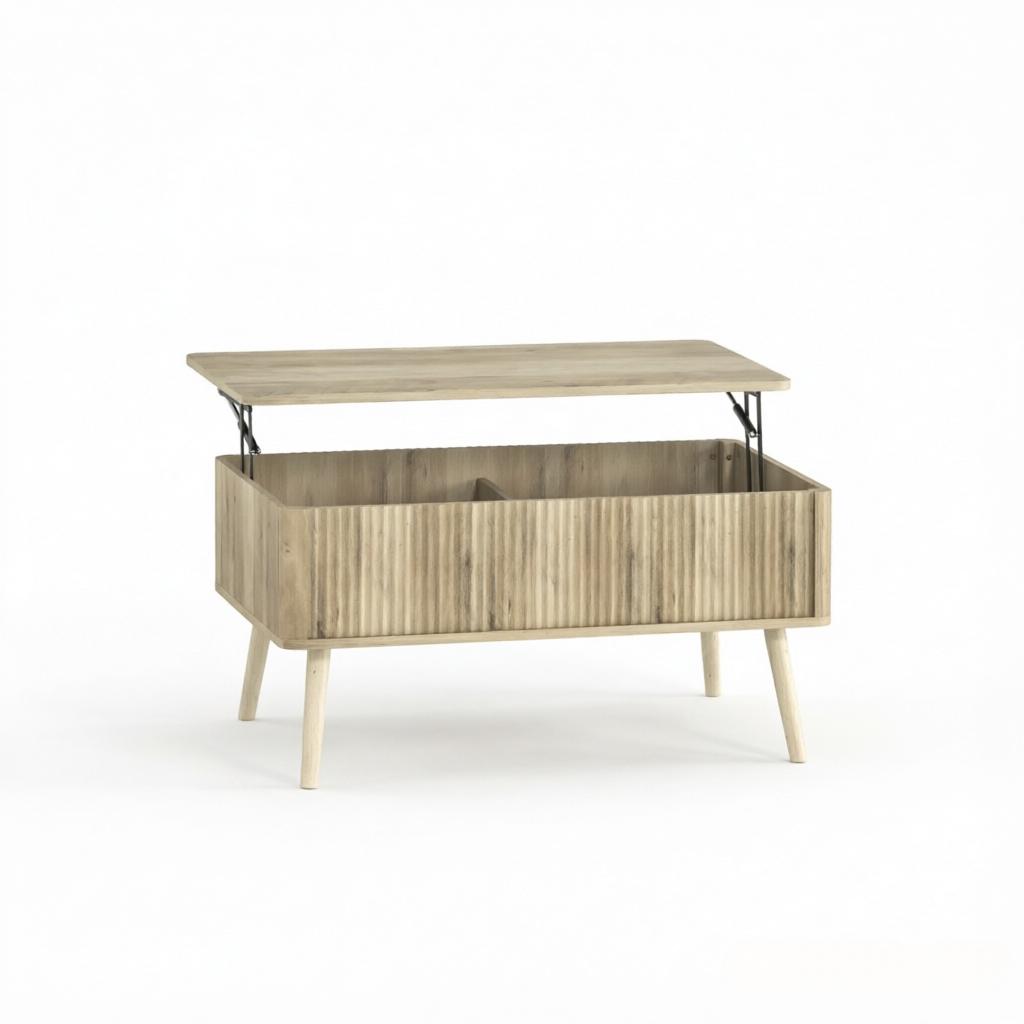 Modern Living Room Table, Coffee Table with Height-Adjustable Tabletop, Stylish Side Table, Storage Table (only with living room table)