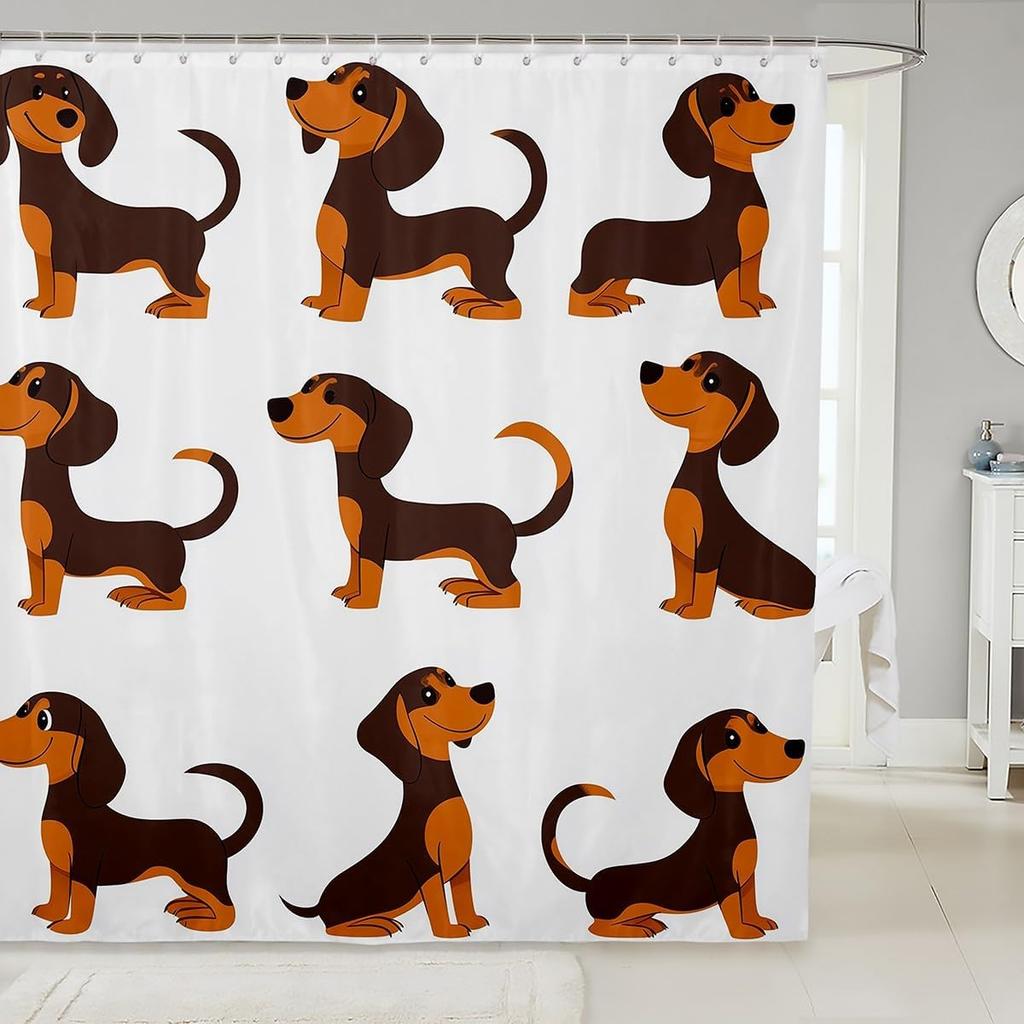 Cat Fabric Shower Curtain for Girls Kids Teen,Colorful Cartoon Animals Bathroom Shower Curtain Sets Cute Pet Shower Curtain