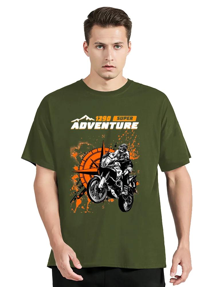 GS1290 Super Adventure R Desert Rider Motorcycle T-Shirt New Summer Men Cotton Tshirt Clothing Ride Sport Casual Tees Tops