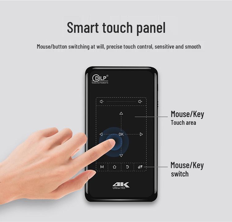 DLP 4K 3D HD Mini Projector with Mobile Connectivity, 2+32G