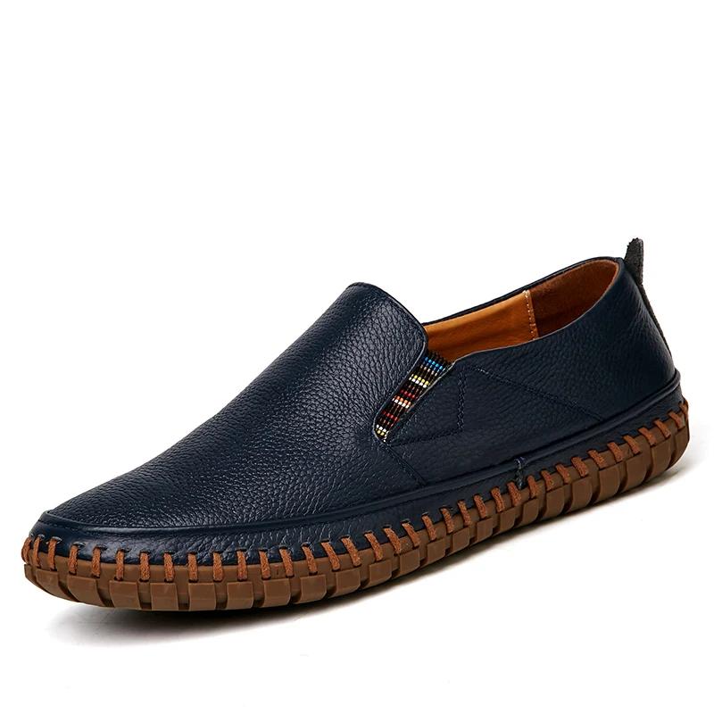 New Plus Size 49 50 Men Loafers Soft Moccasins Soft Spring Autumn Genuine Leather Shoes Men Casual Flats Driving Shoes