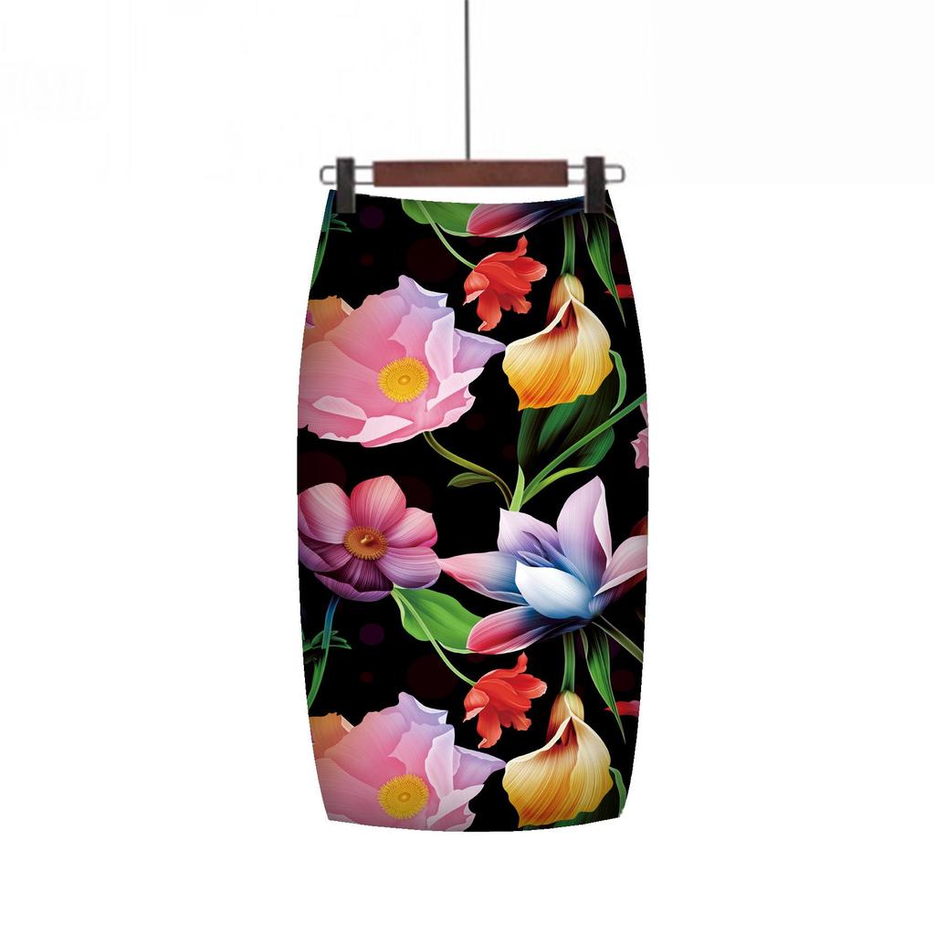 Digital Print Mid-Length Women's Skirt - Chic and Trendy