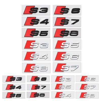 3D ABS S3 S4 S5 S6 S7 S8 Emblem Car Rear Trunk Badge Tail Logo Sticker Decoration Decal For S1 Auto Modification Accessories
