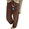 Plus Size Mallard Brown Velvet Jeans for Pear-Shaped Women - Winter Wide Leg Slimming Pants