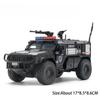 1:32 Legierung Säbelzahntiger Gepanzertes Modellspielzeug Diecast Metallauto Rückzieher Polizeiauto mit Licht Musik Fahrzeug für Kleinkinder Kinder Geschenke