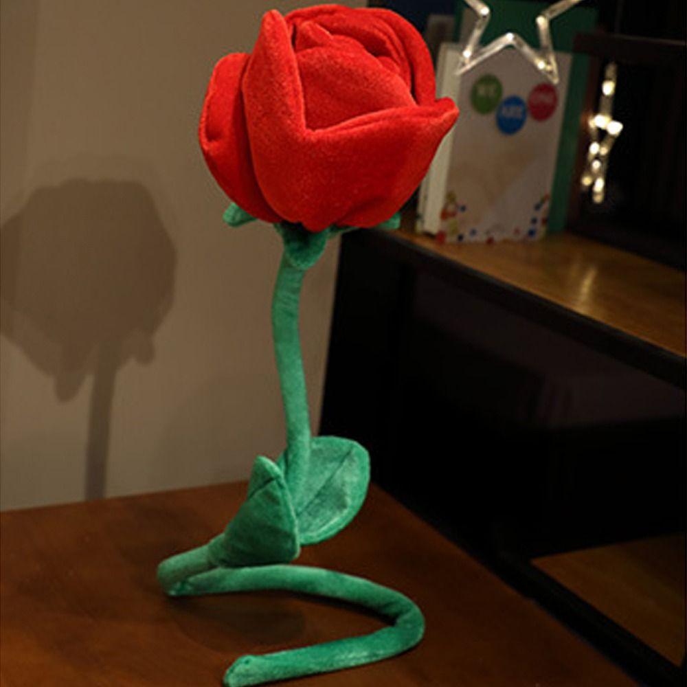 Red Artificial Flower Branch Fashion Simulation Plush Rose  For Girlfriend and Mom Gift